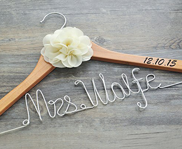 Things To Omit From Wedding Budget - Customized Items - Personalized Wedding Hanger For Bride