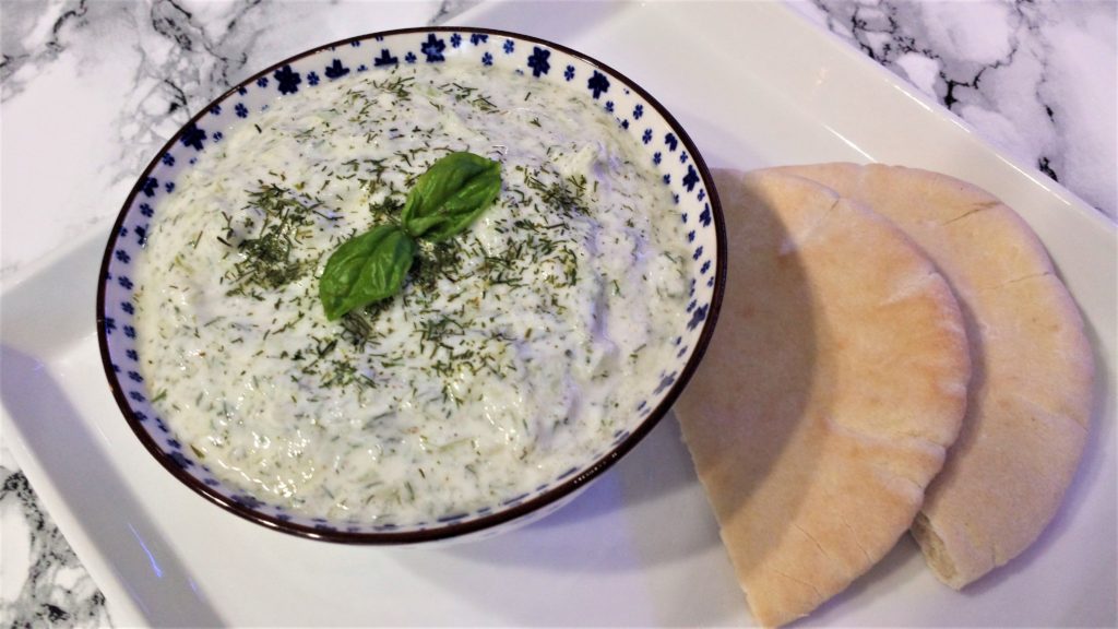 Wedding Reception Appetizers - Mast-o Khiar With Pita Bread